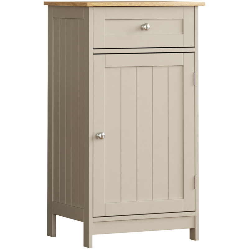 Bath Vida Priano 1 Door 1 Drawer Freestanding Cabinet - Grey & Oak