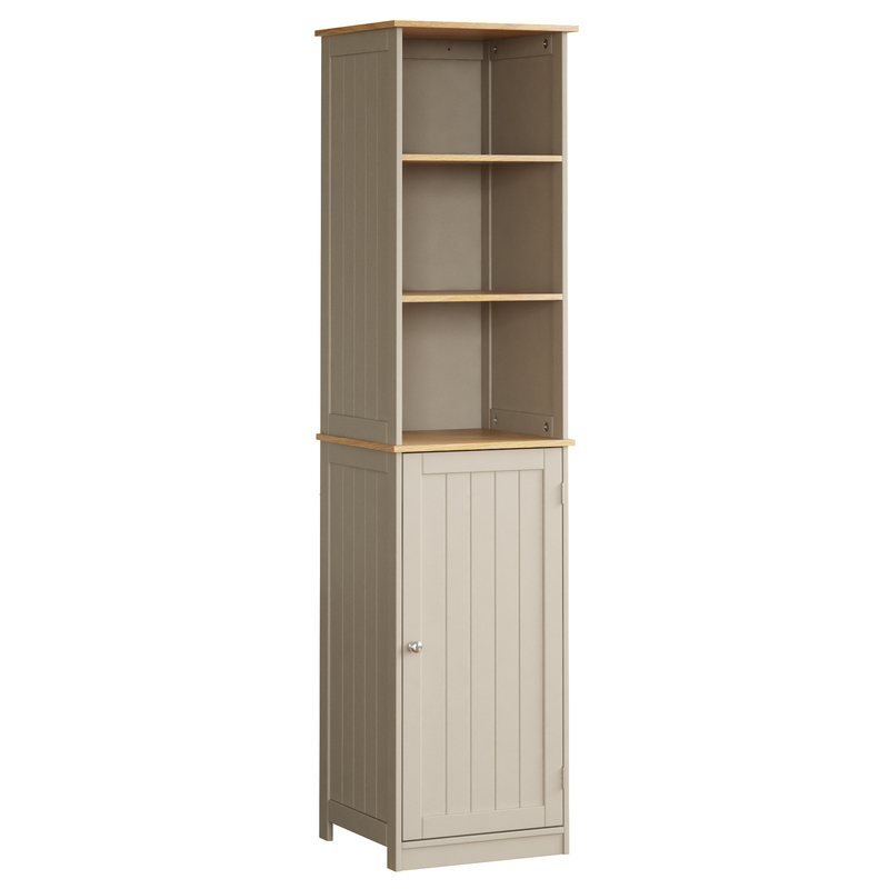 Bath Vida Priano 1 Door 2 Shelf Tall Cabinet - Grey & Oak