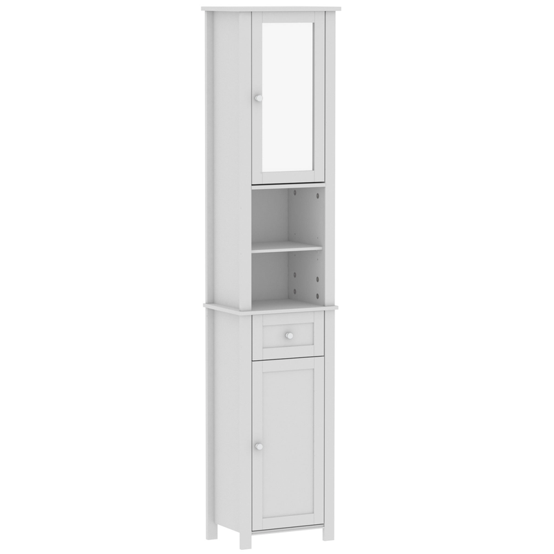 Bath Vida Priano 2 Door Tall Cabinet With Mirror - White