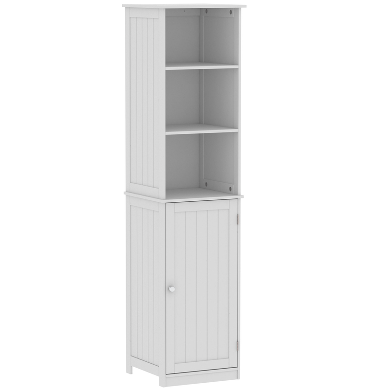 Bath Vida Priano 1 Door 2 Shelf Tall Cabinet - White