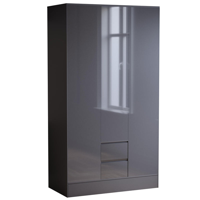 Vida Designs Glinton 2 Door Wardrobe With Drawers - Grey - FSC