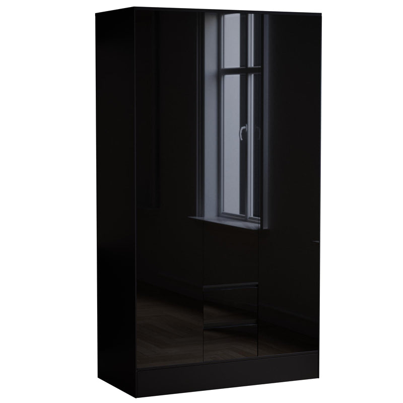 Vida Designs Glinton 2 Door Wardrobe With Drawers - Black - FSC