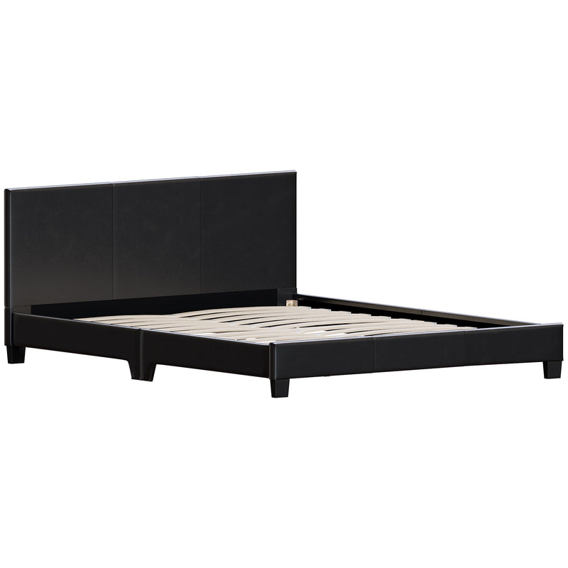 Vida Designs Lisbon 5ft King Size Faux Leather Bed - Black