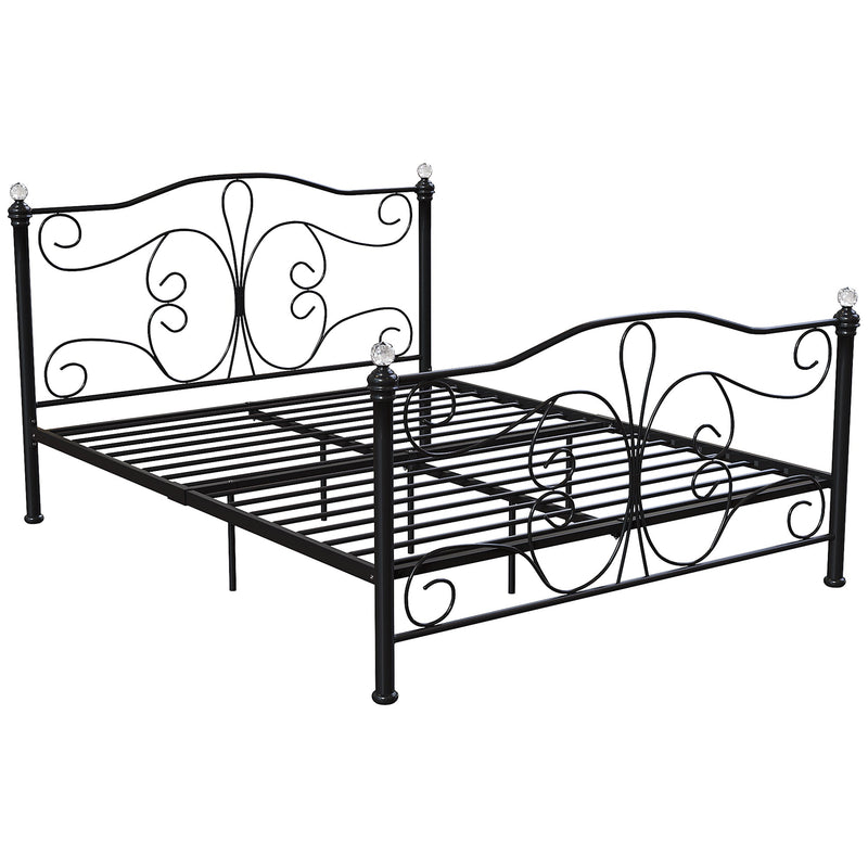 Vida Designs Chicago 5ft King Size Metal Bed - Black