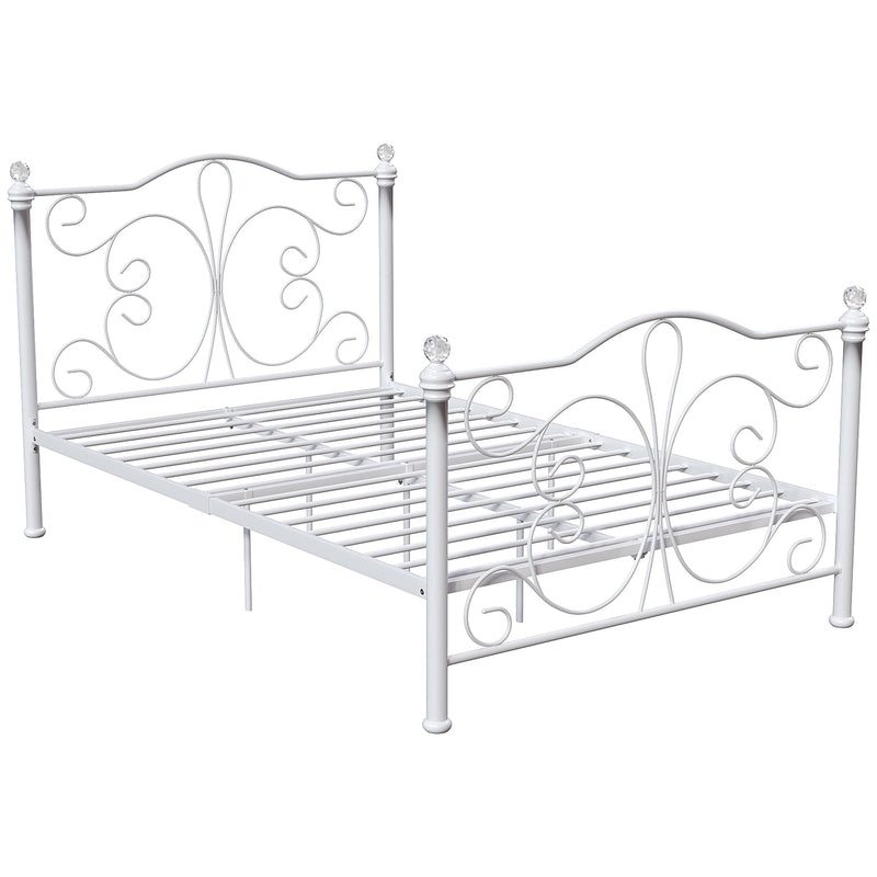 Vida Designs Chicago 4ft Small Double Metal Bed - White