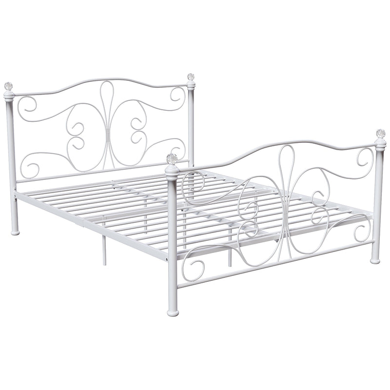 Vida Designs Chicago 5ft King Size Metal Bed - White