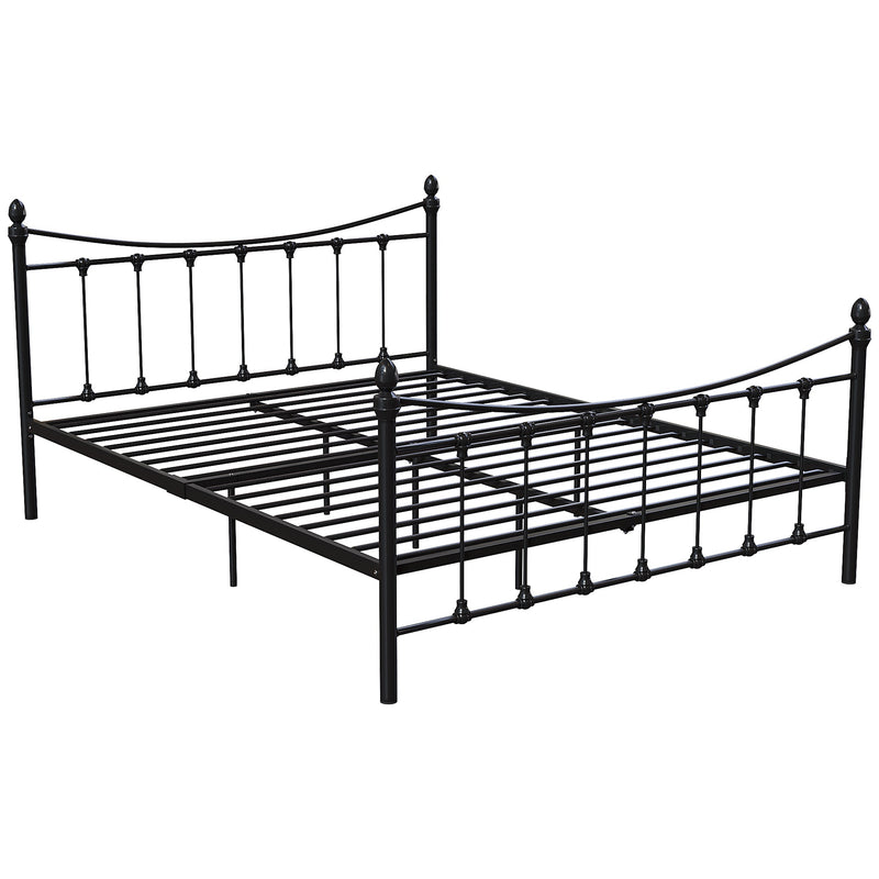 Vida Designs Paris 5ft King Size Metal Bed - Black