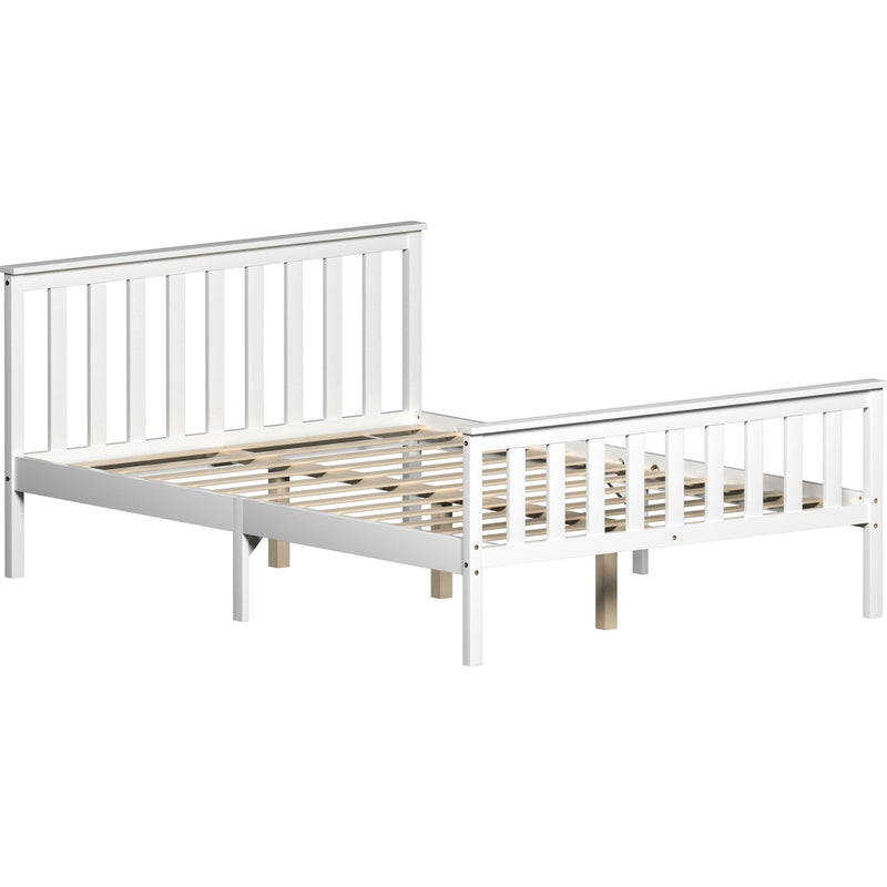 Vida Designs Milan 4ft6 Double Wooden Bed - High Foot - White