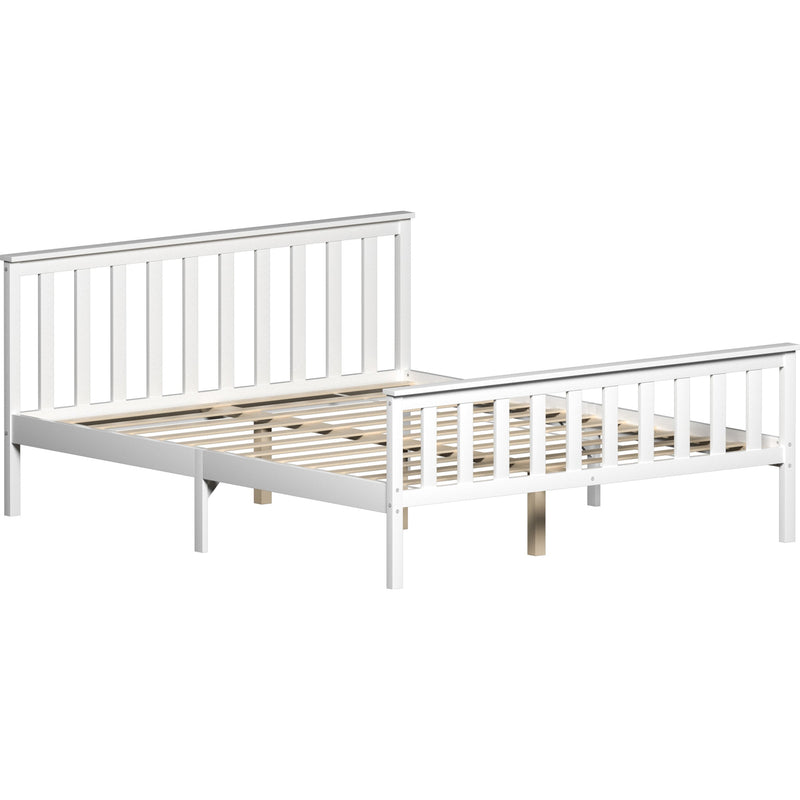 Vida Designs Milan 5ft King Size Wooden Bed - High Foot - White