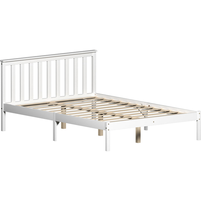 Vida Designs Milan 4ft6 Double Wooden Bed - Low Foot - White