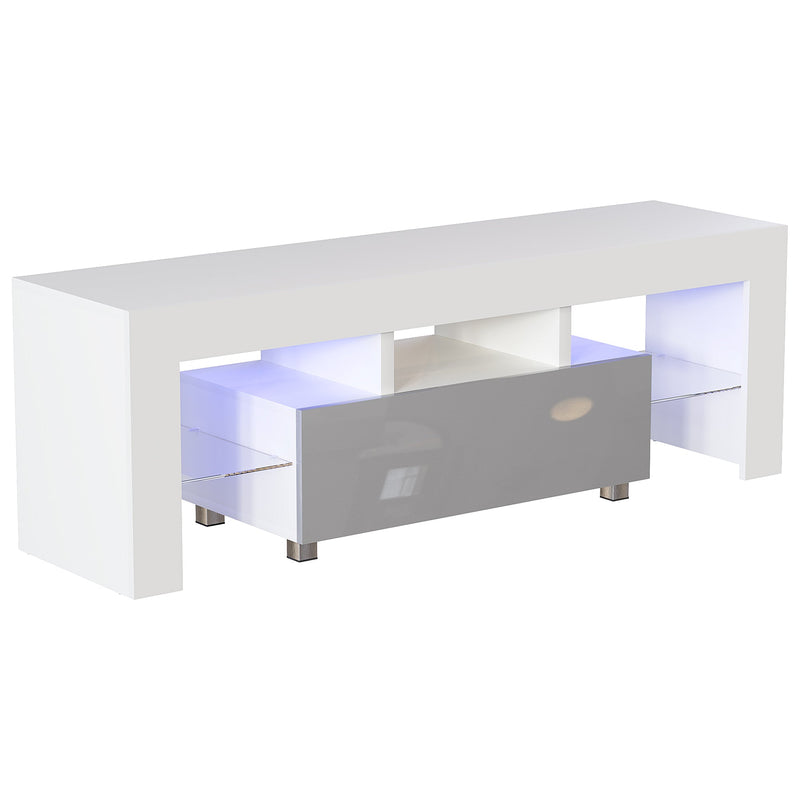 Vida Designs Luna 1 Drawer LED TV Unit - White & Grey