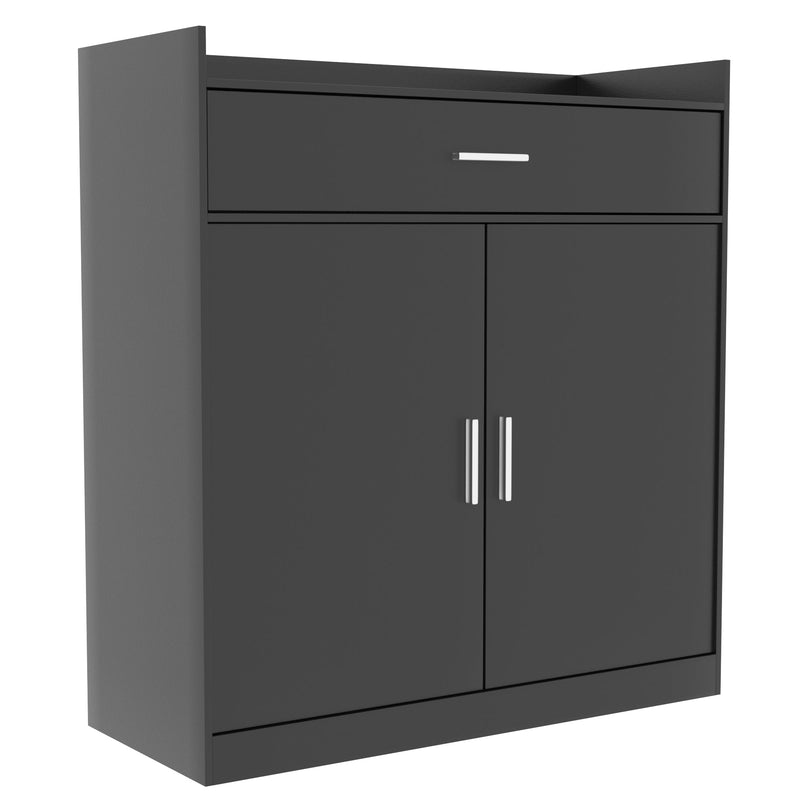 Vida Designs Dalby 2 Door 1 Drawer Shoe Cabinet - Black