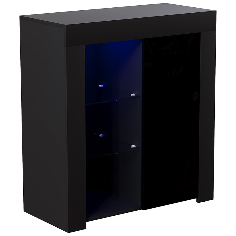 Vida Designs Azura 1 Door LED Sideboard - Black