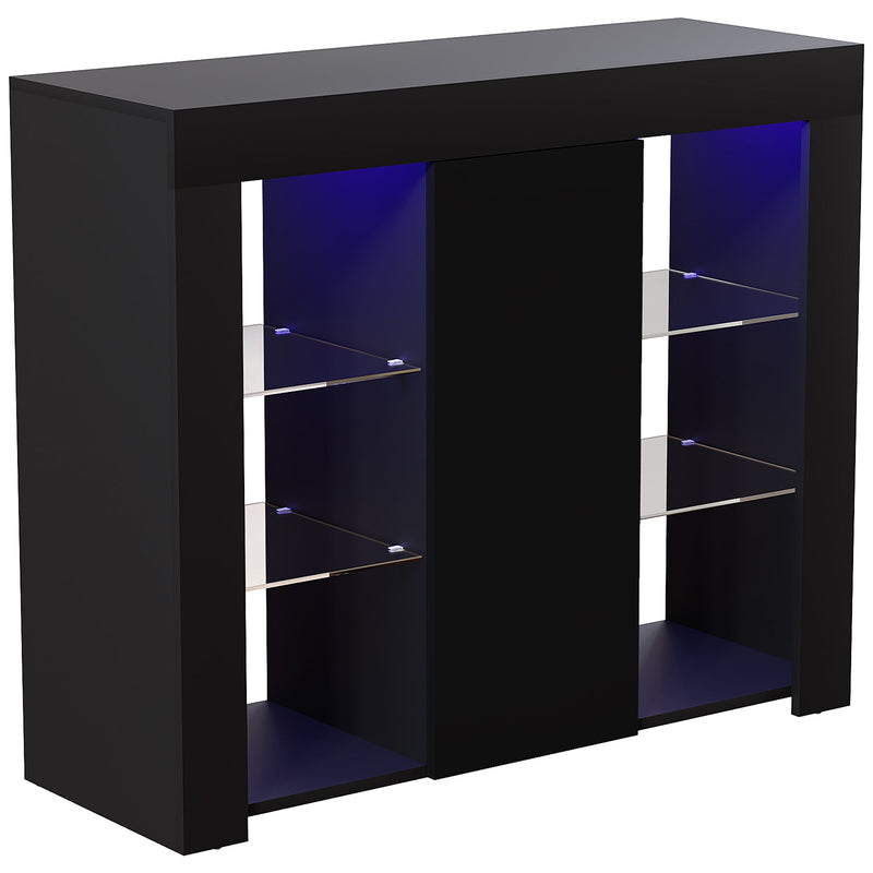 Vida Designs Azura 1 Door Large LED Sideboard - Black