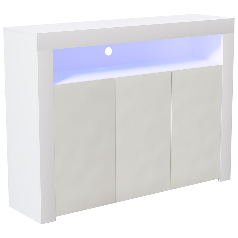 Vida Designs Nova 3 Door LED Sideboard - White