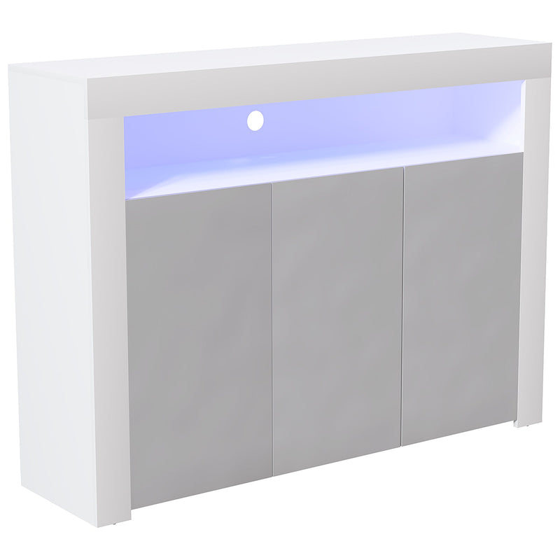 Vida Designs Nova 3 Door LED Sideboard - White & Grey