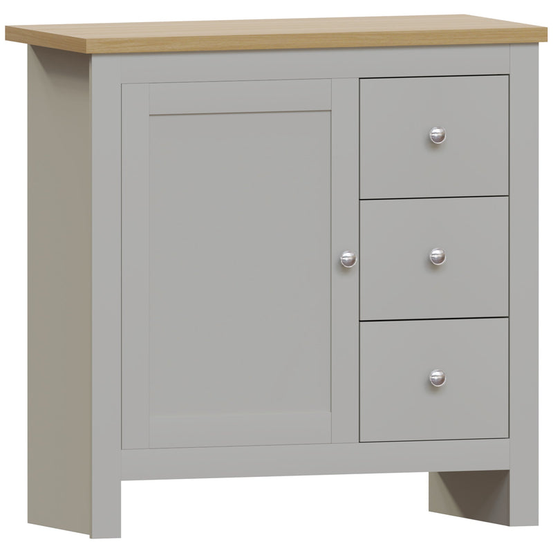 Vida Designs Arlington 3 Drawer 1 Door Sideboard - Grey