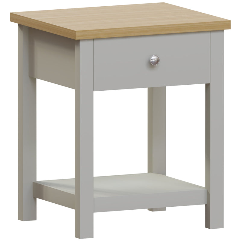 Vida Designs Arlington 1 Drawer Side Table - Grey