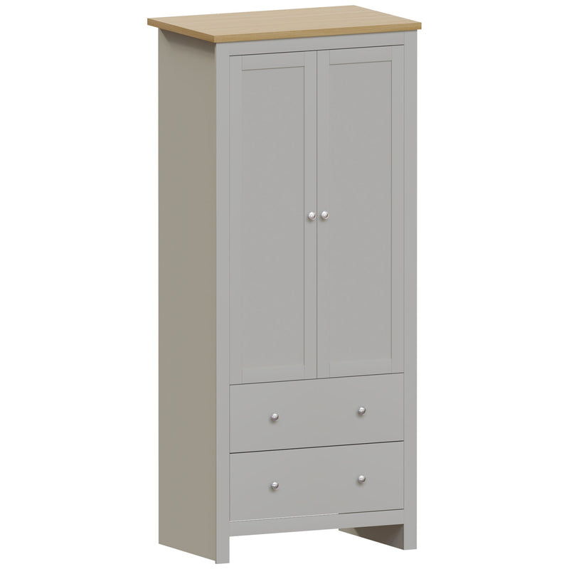 Vida Designs Arlington 2 Door 2 Drawer Wardrobe - Grey