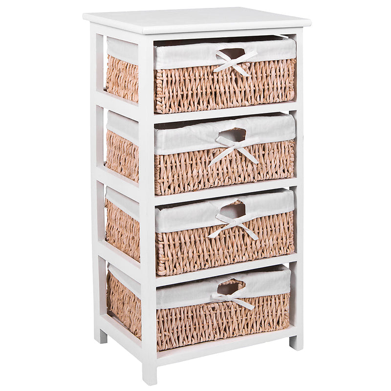 Home Vida White Maize Storage Unit - 4 Drawer