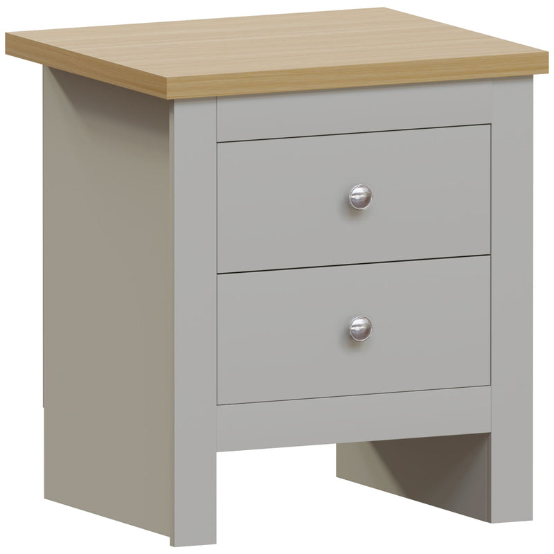 Vida Designs Arlington 2 Drawer Bedside Chest - Grey