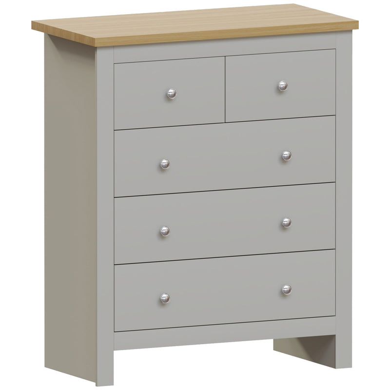 Vida Designs Arlington 3+2 Drawer Chest - Grey