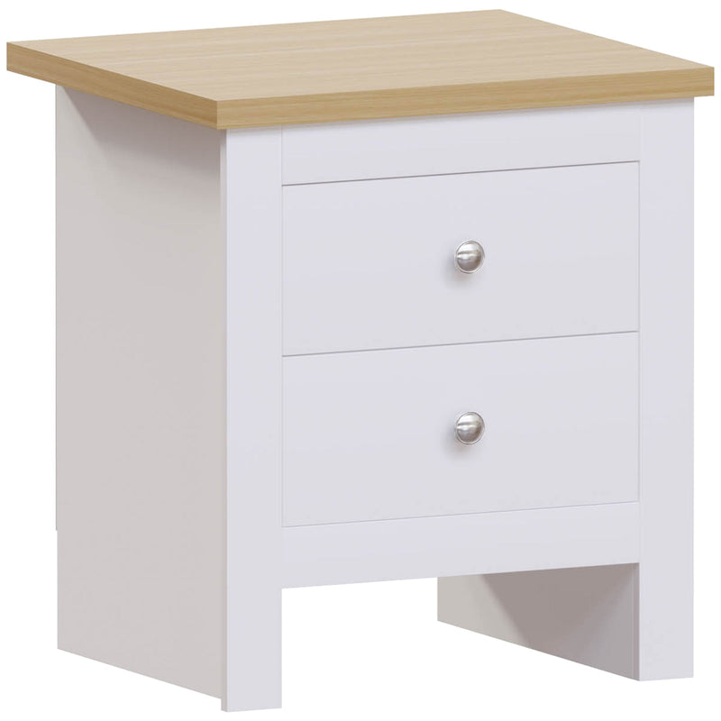 Vida Designs Arlington 2 Drawer Bedside Chest - White