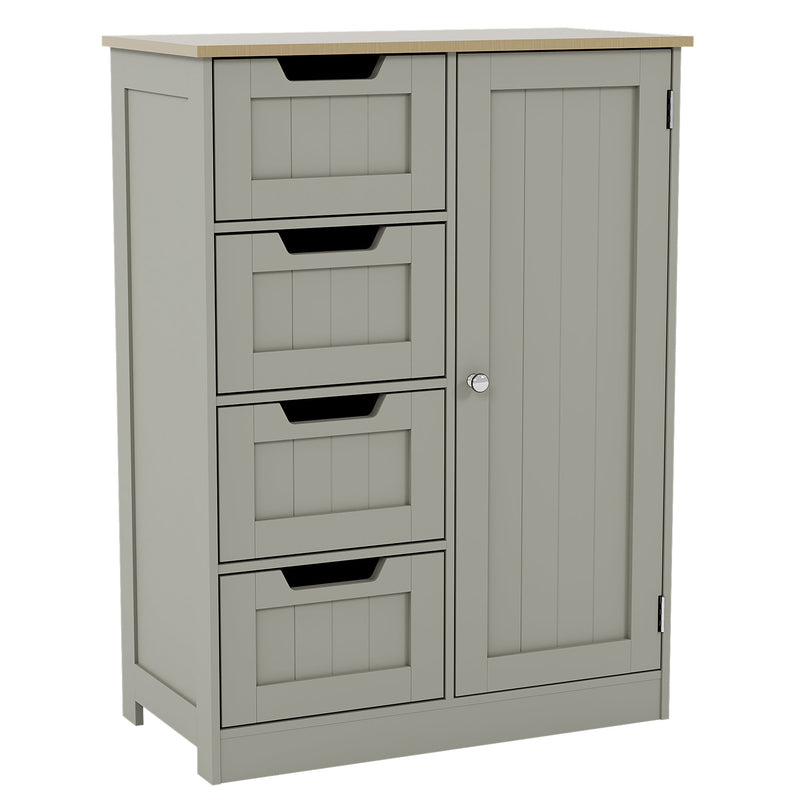 Bath Vida Priano 4 Drawer 1 Door Freestanding Unit - Grey & Oak