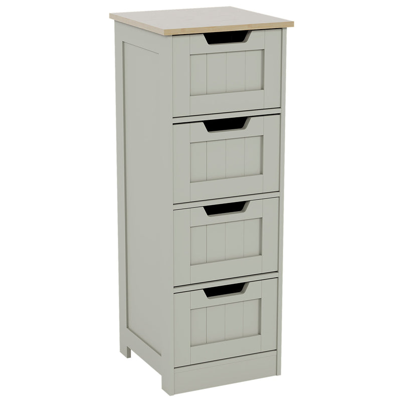 Bath Vida Priano 4 Drawer Freestanding Unit - Grey & Oak