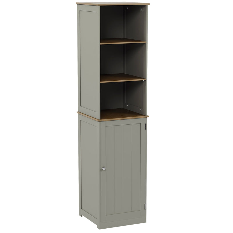 Bath Vida Priano 1 Door 2 Shelf Tall Cabinet - Grey & Oak