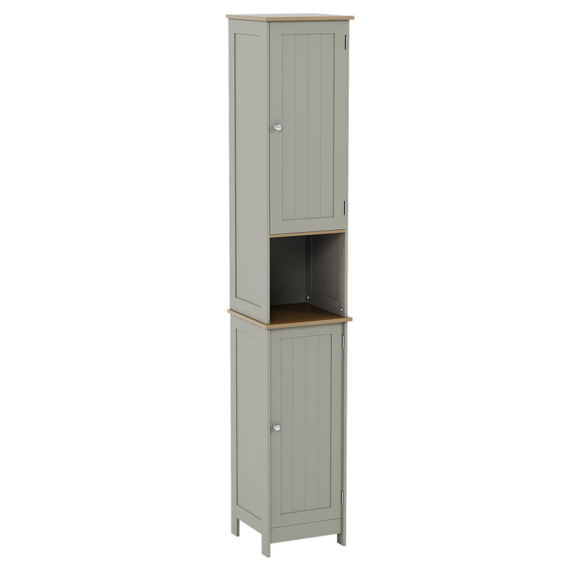 Bath Vida Priano 2 Door Tall Cabinet - Grey & Oak