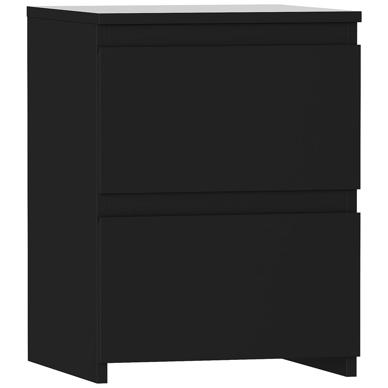 Vida Designs Denver 2 Drawer Bedside Chest - Black