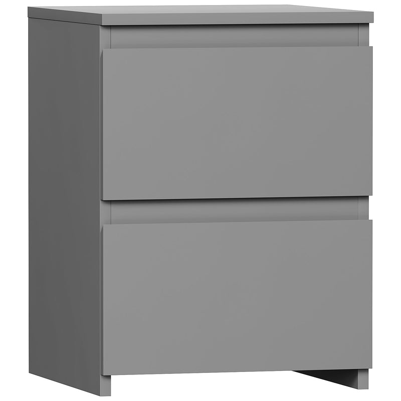 Vida Designs Denver 2 Drawer Bedside Chest - Grey