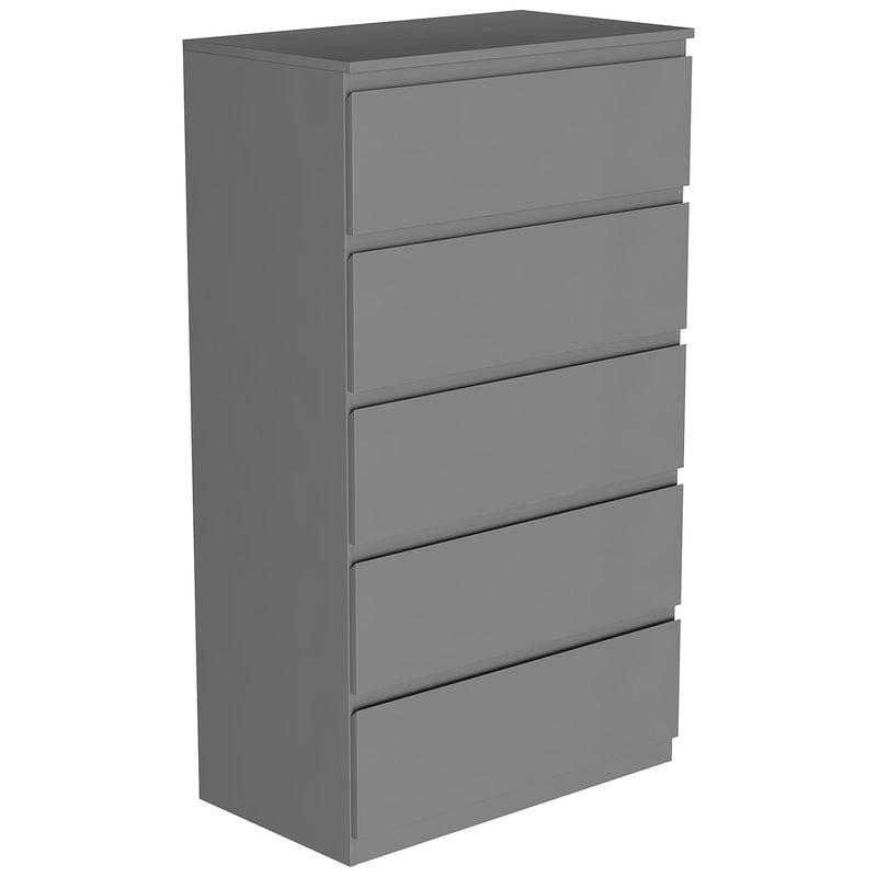 Vida Designs Denver 5 Drawer Chest - Grey