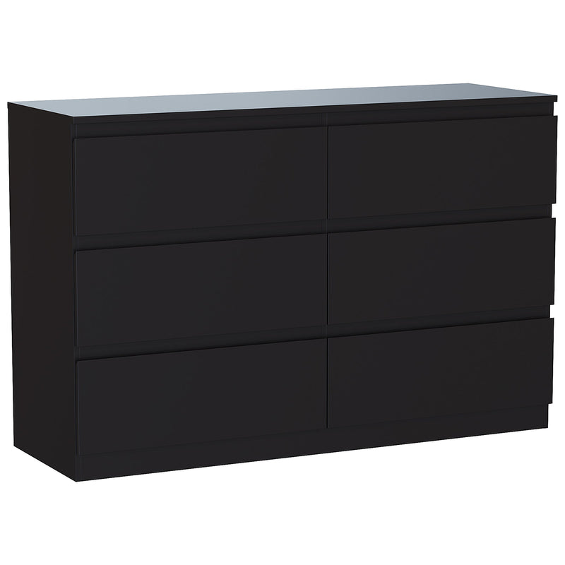 Vida Designs Denver 6 Drawer Chest - Black