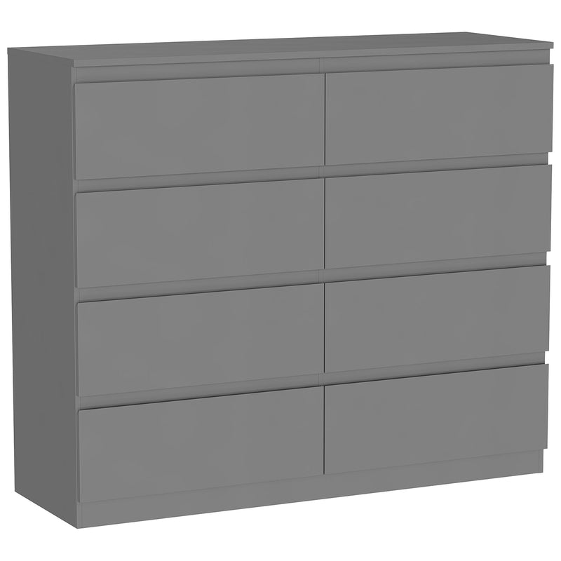 Vida Designs Denver 8 Drawer Chest - Grey