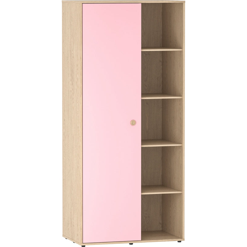 Junior Vida Neptune 1 Door Wardrobe - Pink & Oak