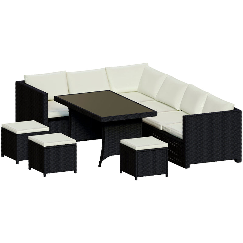 Garden Vida Belgrave 9 Seater Rattan Set - Black