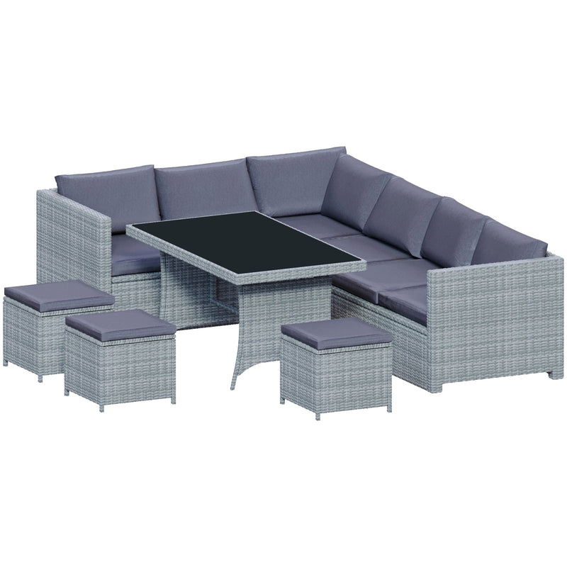 Garden Vida Belgrave 9 Seater Rattan Set - Grey