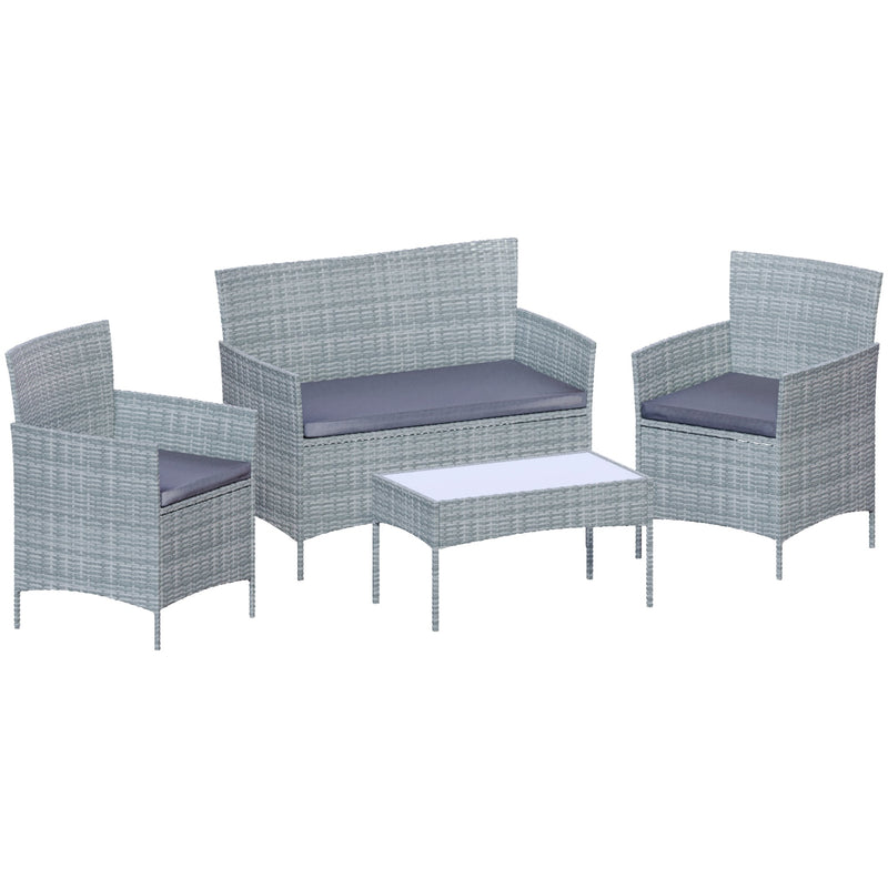 Garden Vida Kendal 4 Piece Rattan Set - Grey