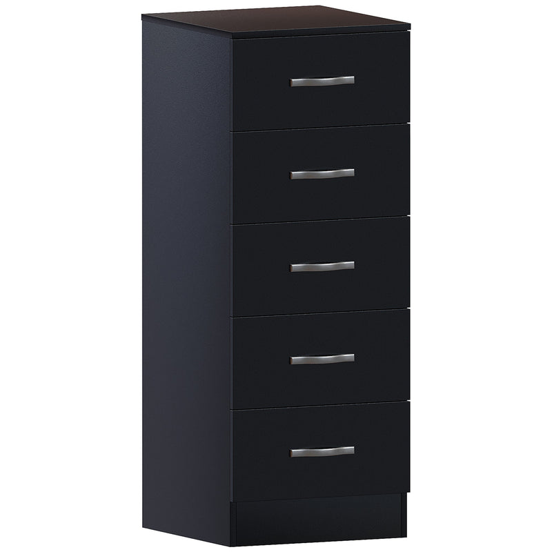 Vida Designs Riano 5 Drawer Narrow Chest - Black