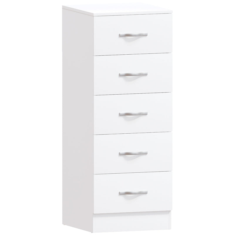 Vida Designs Riano 5 Drawer Narrow Chest - White