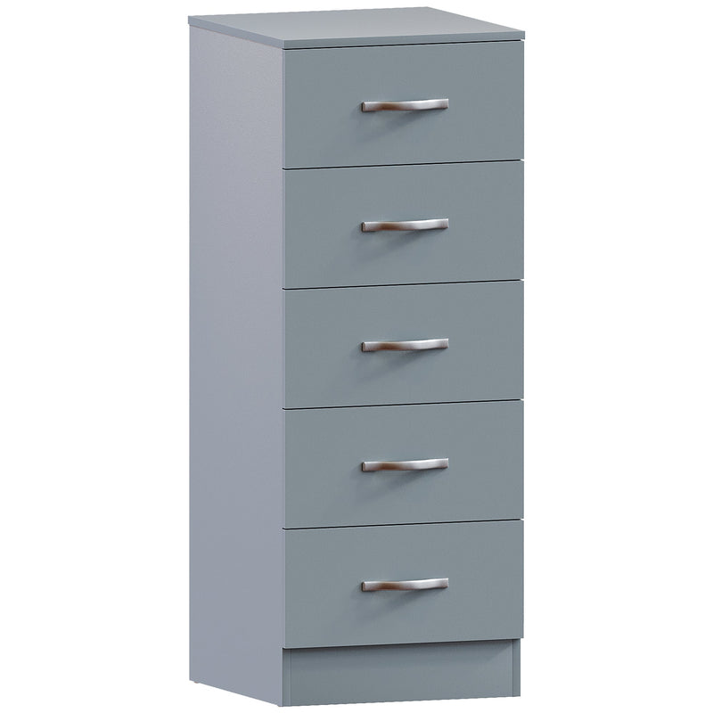 Vida Designs Riano 5 Drawer Narrow Chest - Grey