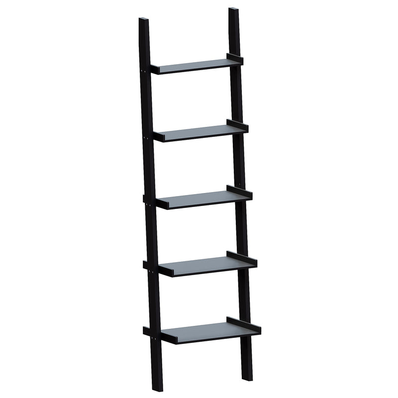 Vida Designs York 5 Tier Ladder Bookcase - Black