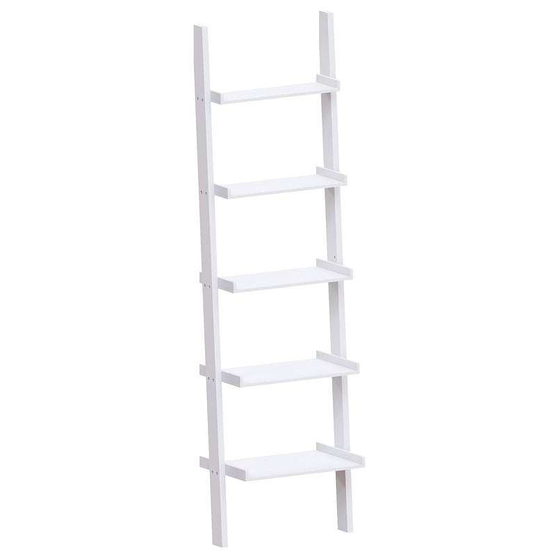 Vida Designs York 5 Tier Ladder Bookcase - White