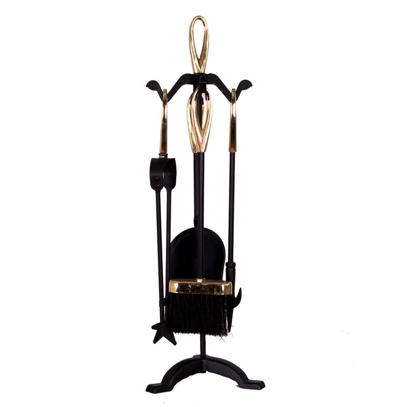 Fire Vida 5 Piece Buxton Companion Set - Black & Brass