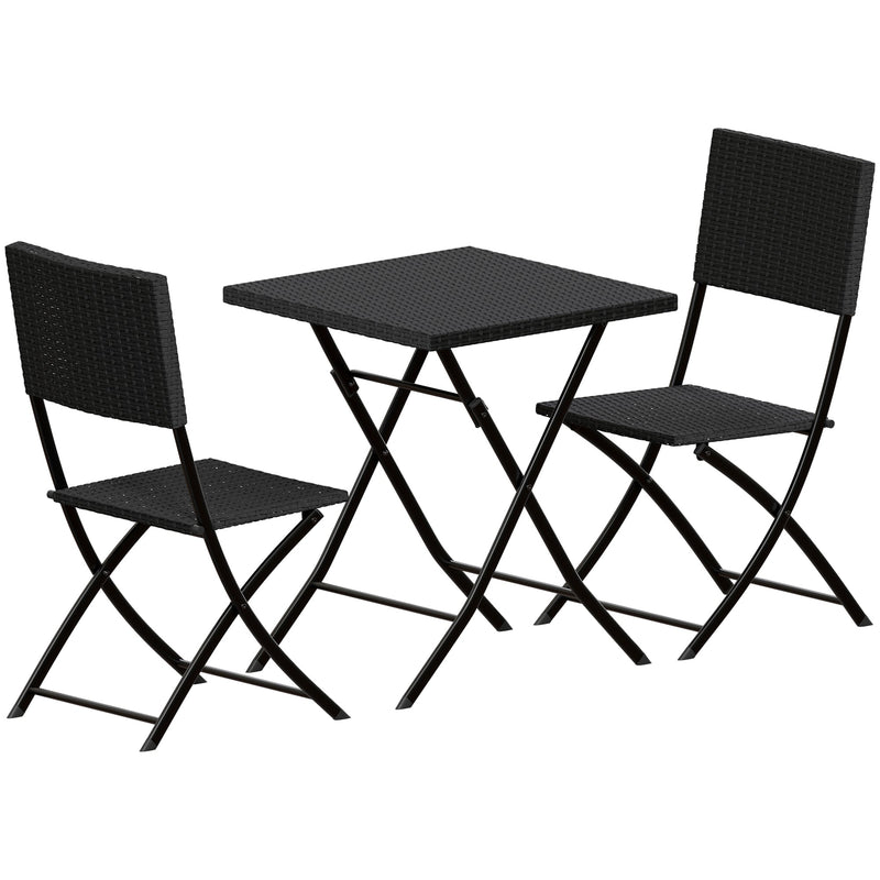 Garden Vida Capri 2 Seater Rattan Bistro Set - Black