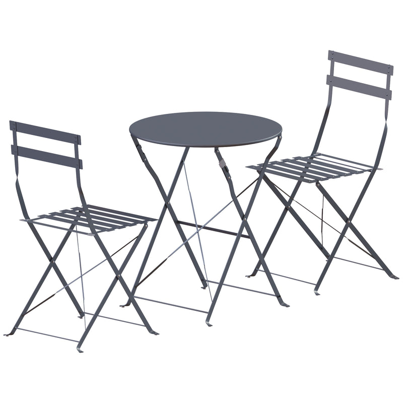 Garden Vida Porto 2 Seater Metal Bistro Set - Dark Grey