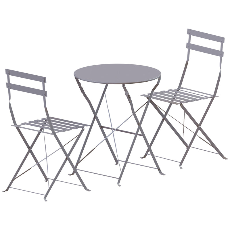 Garden Vida Porto 2 Seater Metal Bistro Set - Light Grey