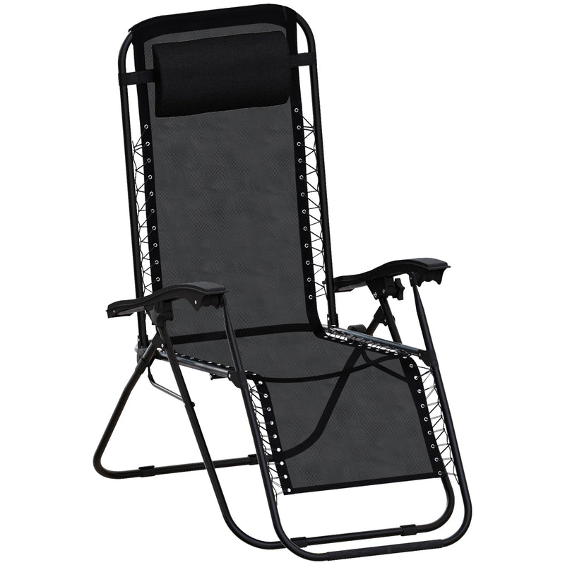 Garden Vida 2 Pack Zero Gravity Chairs - Black